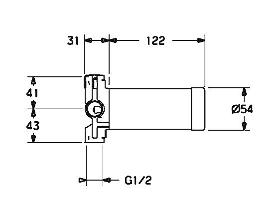 Hansa 2950100 Unterputz Einbaukörper – Für Mehrwegeumstellung, 1 Eingang, 2 Abgänge, 40 L/min