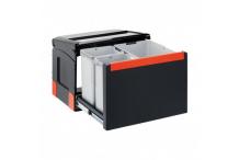 Franke Deutschland Franke Cube 50 Mülltrennung 3-fach mit Handauszug, schwarz, 1x14l, 2x7l 1340055291