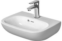 Duravit Handwaschbecken 450mm D-Code Weiß mit ÜL, mit HLB, 1 HL 07054500002