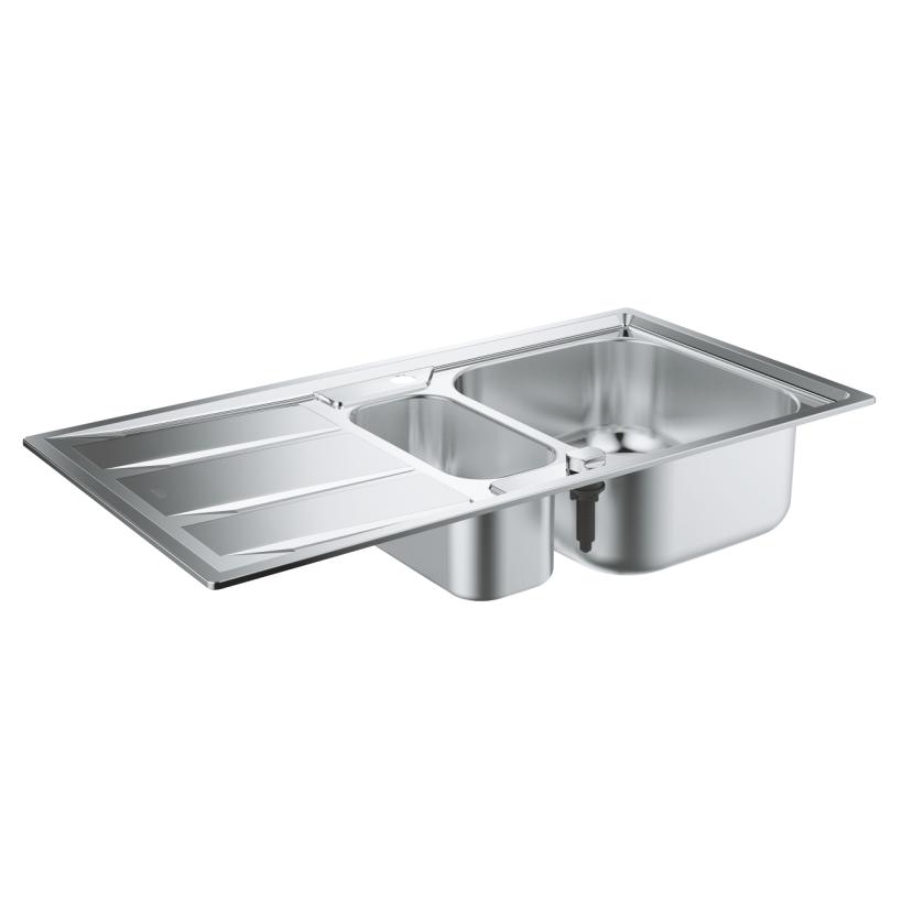 Grohe Edelstahlspüle K400 31567 mit 1 Becken/Abtropffläche 860x500mm EC31567SD0