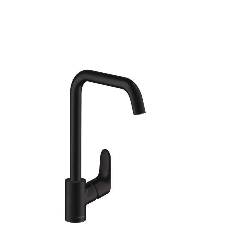 Baterie de bucatarie monocomanda Hansgrohe Focus M41 260, 1 jet, negru mat, 31820670