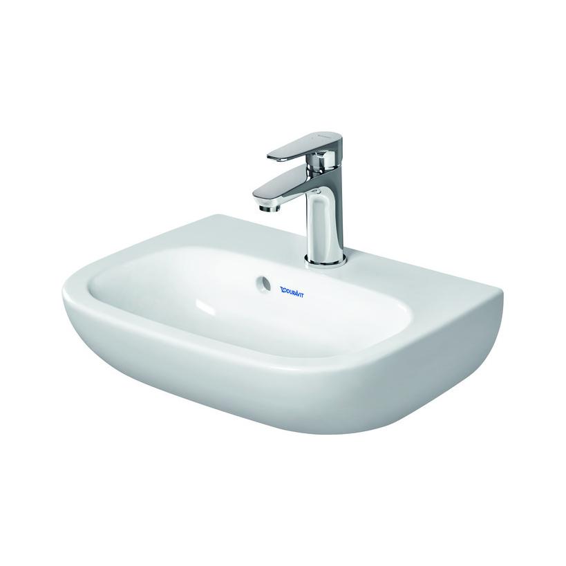 Duravit Handwaschbecken 450mm D-Code Weiß mit ÜL, mit HLB, 1 HL 07054500002
