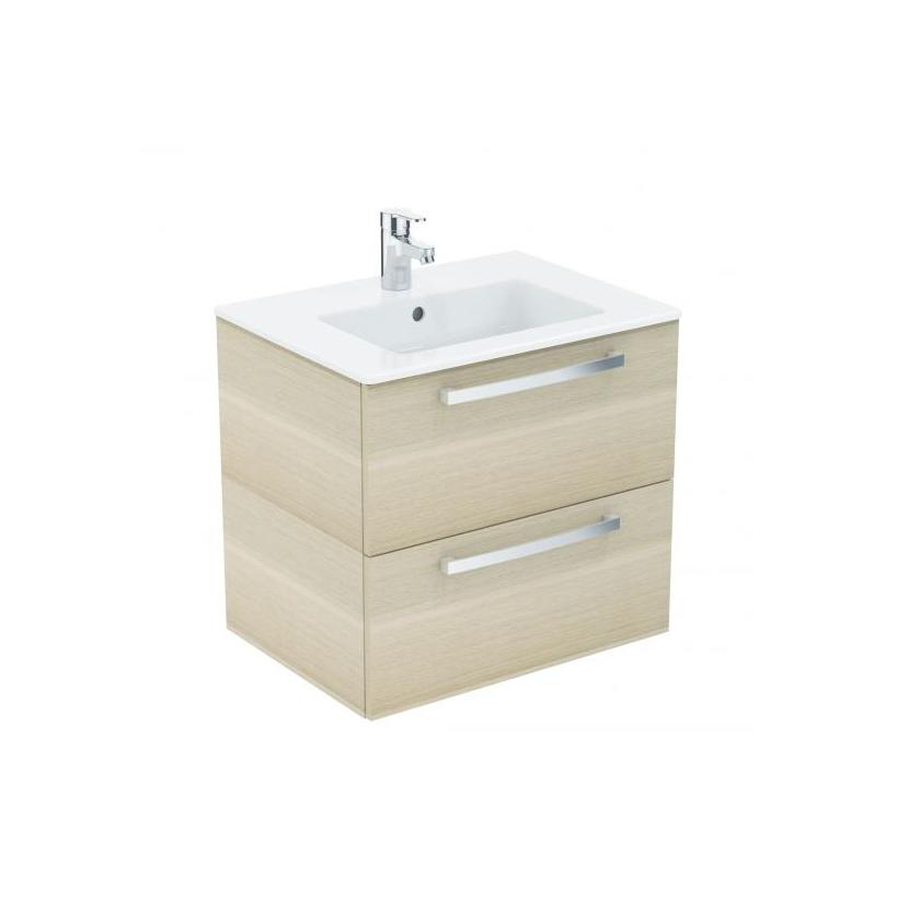 Ideal-Standard/Comfort Id.St. Eurovit Waschtisch/Möbel-Paket 815x450x565mm, weiß/Eiche anthrazit K2978SG