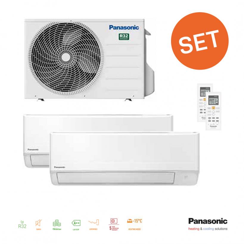 Panasonic Multi TZ 1,8+3,2kW,IE+AE Inverter  R32 WKEW-Serie PAMTZSET5.1AKT@