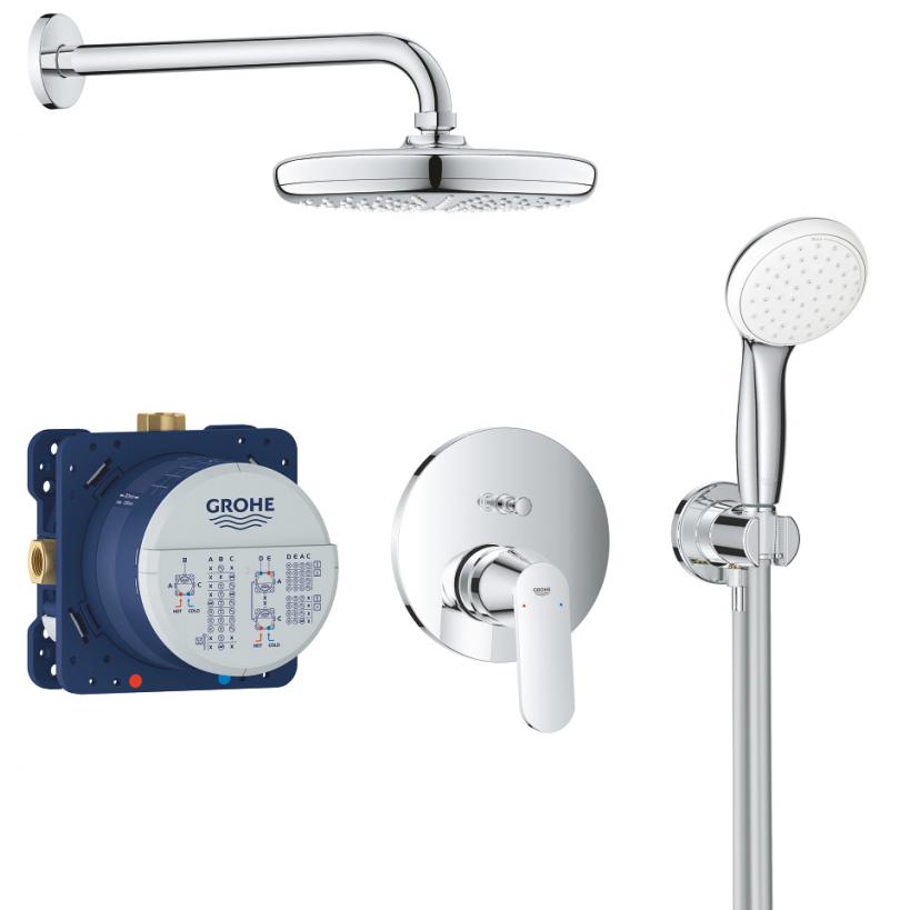 Grohe concealed shower system Eurosmart C 25219 with FMS/SmartBox/header/shower set chrome EC25219001