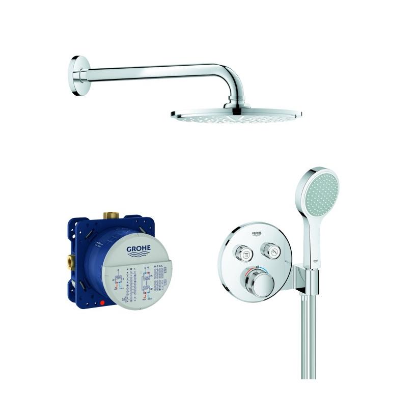 Grohe UP-Duschsys. GrohthermSmartControl runde Form 34743 mit THM/KB/HB chrom EC34743000