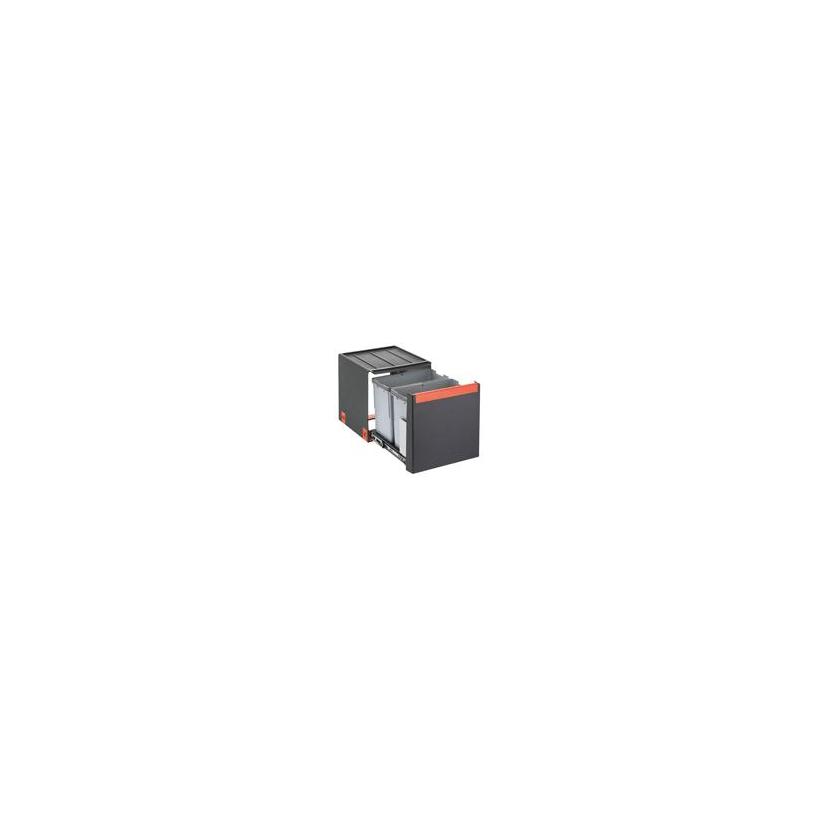 Franke Deutschland Franke Cube 40 Mülltrennung 3-fach mit Automatikauszug, grau, 1x14l, 2x7l 1340039331
