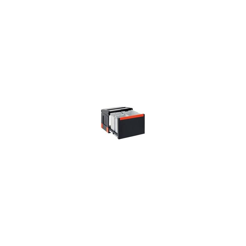 Franke Deutschland Franke Cube 50 Automatikauszug, schwarz Mülltrennung 3-fach, seitliche Ablage 1340055293