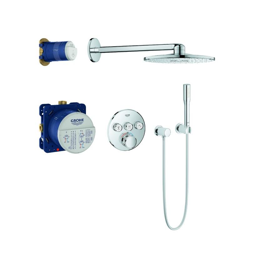 Grohe UP-Duschsys. GrohthermSmartControl 34705 runde Form mit THM/KB/HB chrom EC34705000