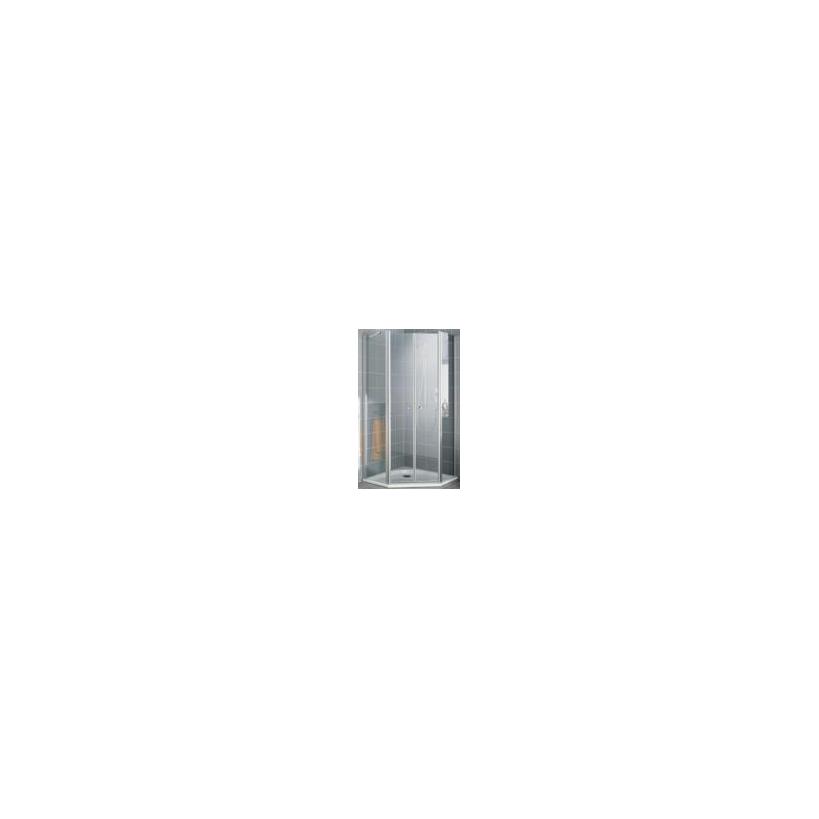 Kermi Ibiza 2000 Fünfeckduschkabine silber Glas ESG A/H185cm I2B45090181AK