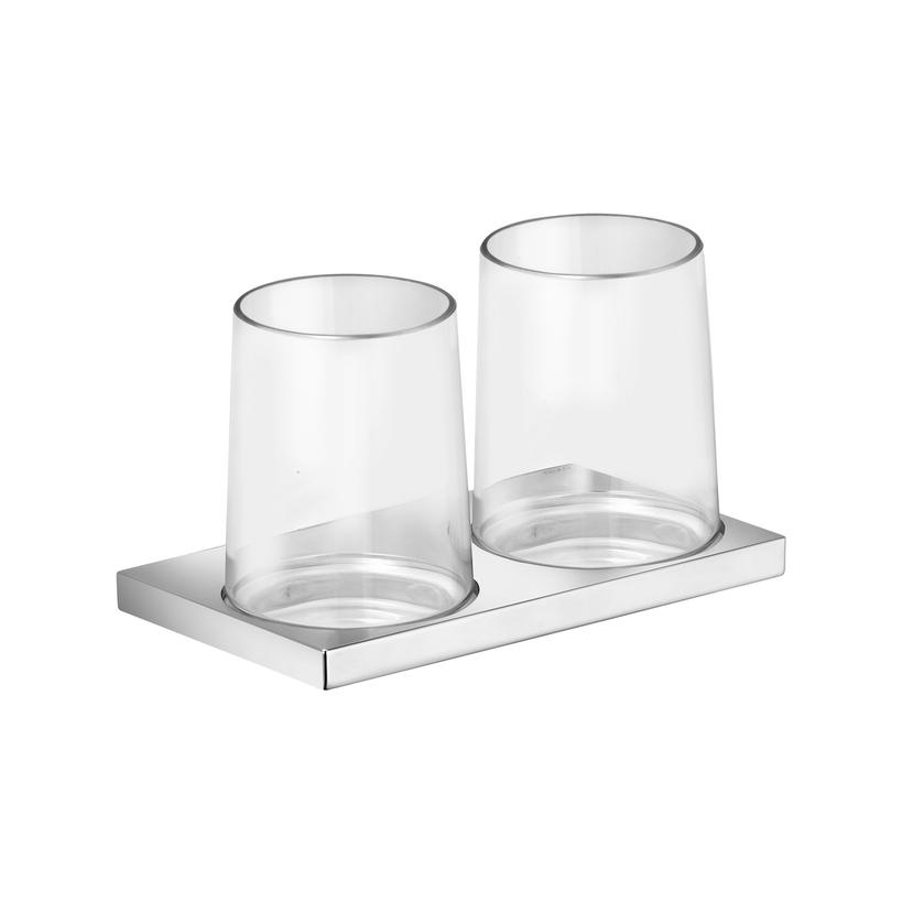 KE Doppelglashalter Edition 11 11151, kpl. mit Echtkristall-Glas, verchromt 11151019000