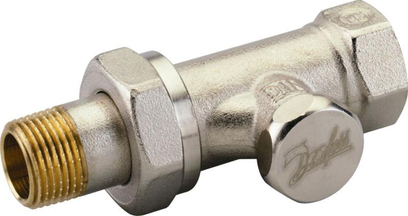 Danfoss Verstellbogen RLV-S 3/8 DN10, Silber – Zum Regulieren Des Heizkörper-Durchflusses, Aus Vernickeltem Messing